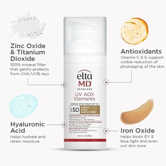 EltaMD SPF50 UV AOX Elements Tinted Face Sunscreen NIB - Picture 3 of 5